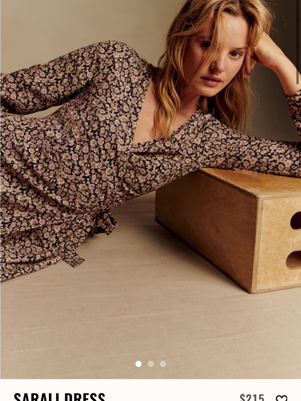Sézane Pink and Black Floral Midi Dress